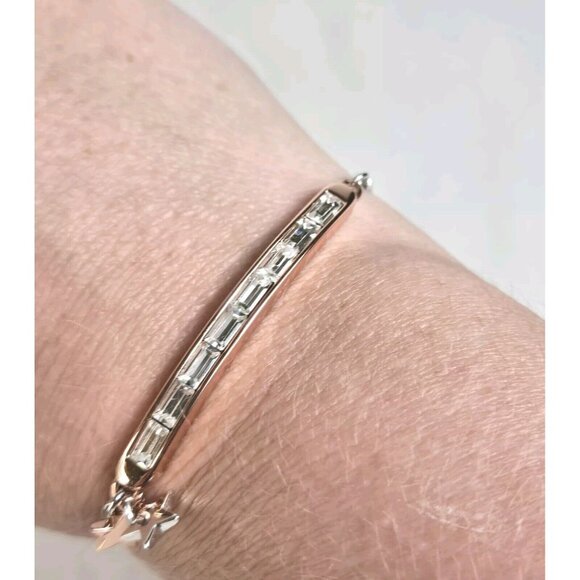 IBB CN "Shine Bright" Rose Gold & Silver Tone‎ Crystal Charm Bracelet Adjustable - Picture 3 of 5